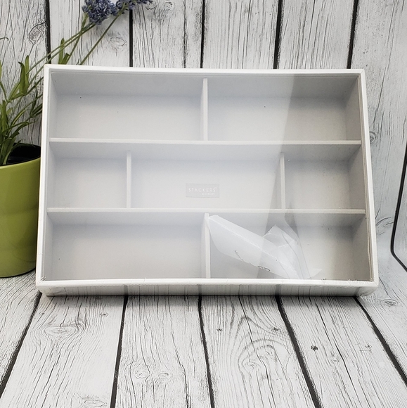 Sealed WHITE New Stacker Supersize Deep 7-Section Jewelry Box - Picture 2 of 7